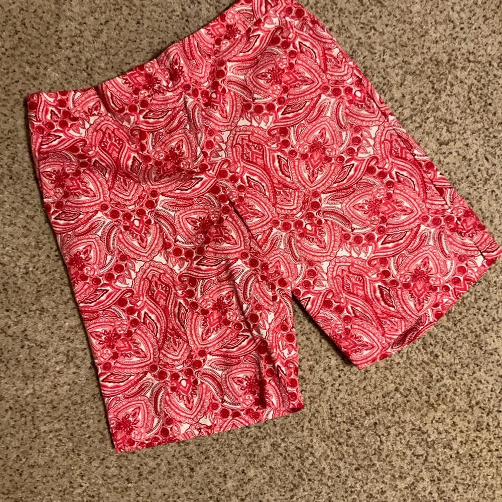 Talbots Pink and White Paisley Bermuda Shorts